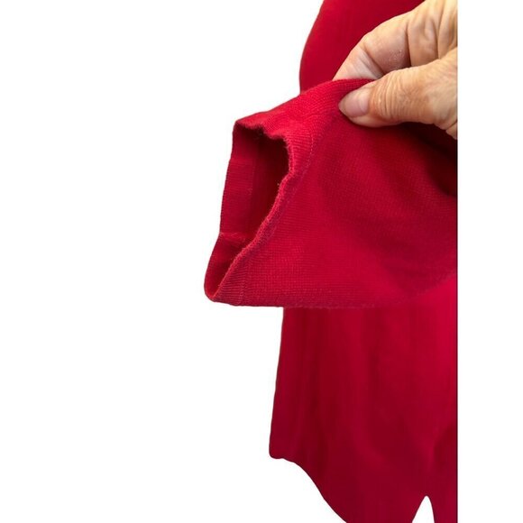 Chico's Red Tunic Top Cotton Women 2 / Large Round Neck 3/4 sleeves - Picture 4 of 9